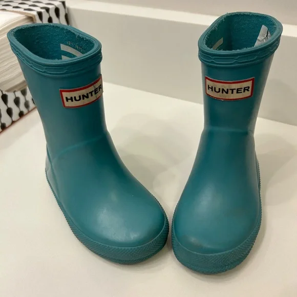 Toddler Hunter Boots Size UK4 U.S. size 5 6 Light green